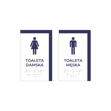 Toaleta damska lub męska - tabliczka z pismem Braille'a - wym.75x120mm - PCW twarde - MAREN -TAB302