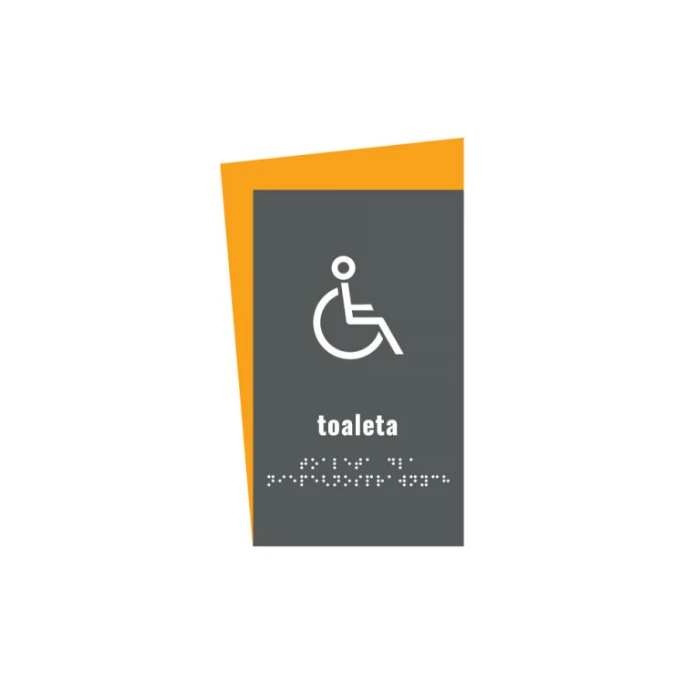 Toaleta dla niepełnosprawnych - tabliczka z pismem Braille'a - wym. 130x250mm - PCW twarde - HORIZON - TAB312