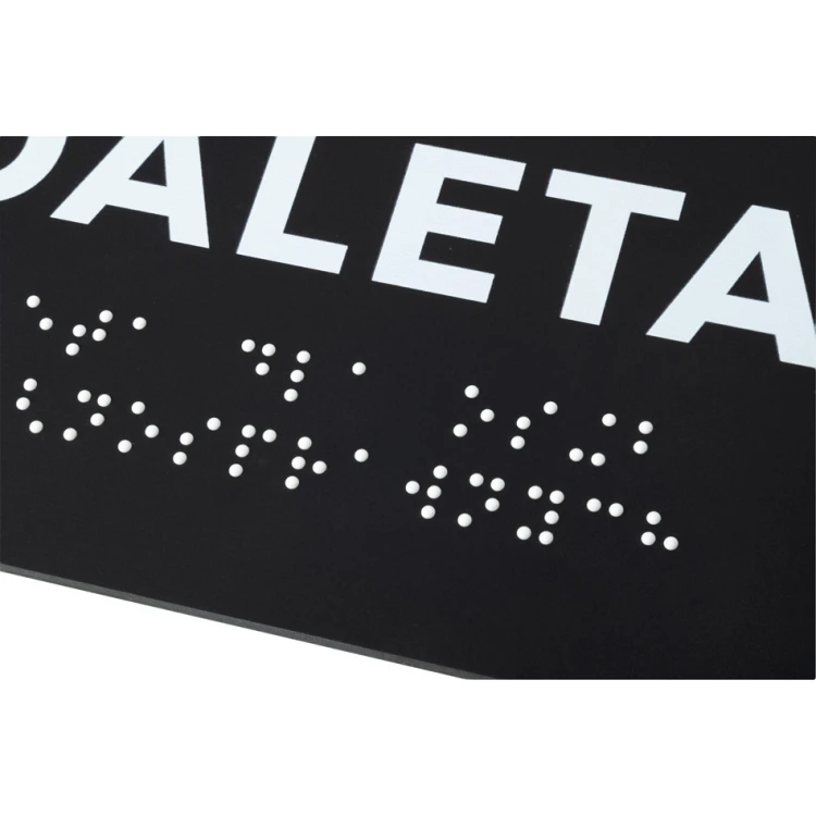 Toaleta dla niepełnosprawnych - tabliczka z pismem Braille'a - akryl czarny mat - wym. 180x170mm - DARK - TAB426