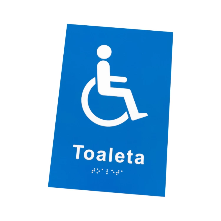 Toaleta dla osób niepełnosprawnych z wypukłym piktogramem i pismem Braille'a - druk UV - wym. 140x210mm - TT057