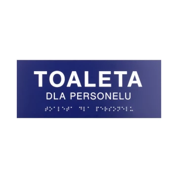 Toaleta dla personelu - tabliczka na drzwi lub ścianę z pismem Braille'a - wym. 200x80mm - TT050