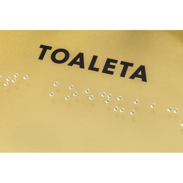 Toaleta koedukacyjna - tabliczka z plexi z pismem Braille'a - wym. 160x160mm - TAB265
