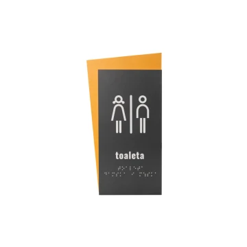 Toaleta koedukacyjna - tabliczka z pismem Braille'a - wym. 130x250mm - PCW twarde - HORIZON - TAB313