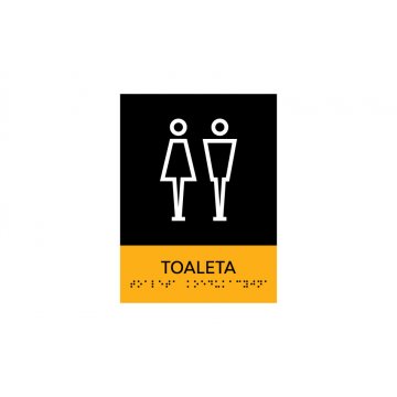 Toaleta koedukacyjna - tabliczka z pismem Braille'a - wym. 150x200mm -  PCW twarde - SUN - TAB317