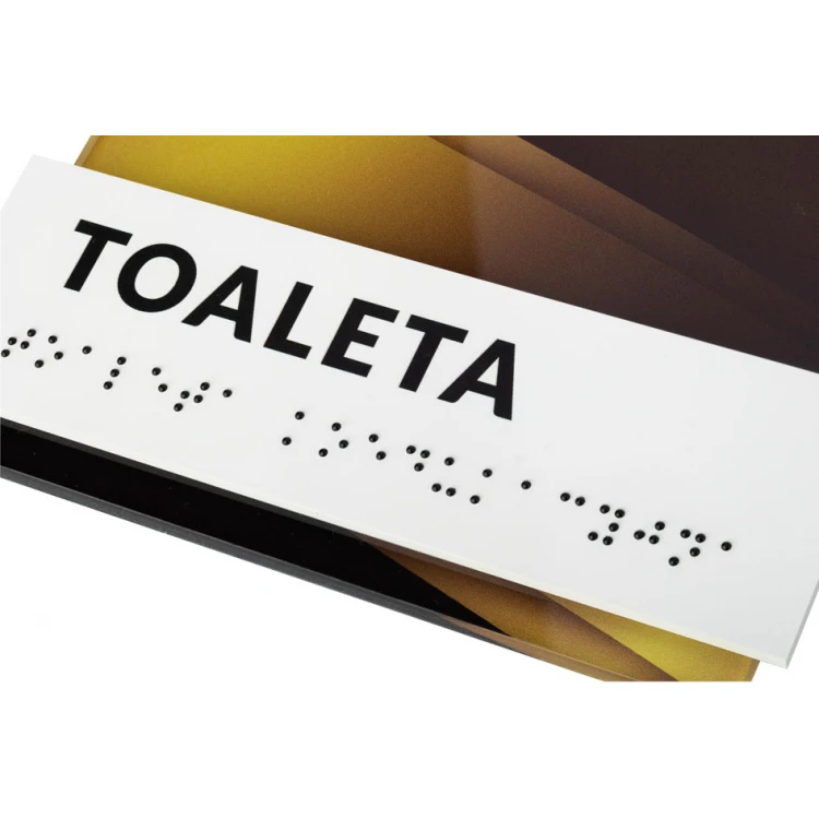 Toaleta koedukacyjna - tabliczka z pismem Braille'a - wym. 158x213mm - plexi -TAB433
