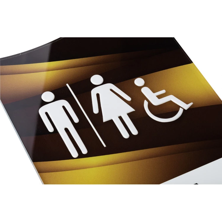 Toaleta koedukacyjna - tabliczka z pismem Braille'a - wym. 158x213mm - plexi -TAB433