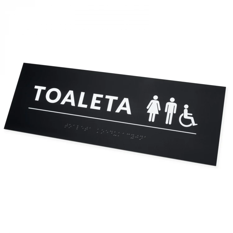 Toaleta koedukacyjna - Tabliczka z pismem Braille'a - wym. 295x105mm - PCW twarde - TAB532