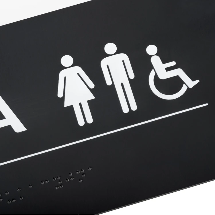 Toaleta koedukacyjna - Tabliczka z pismem Braille'a - wym. 295x105mm - PCW twarde - TAB532