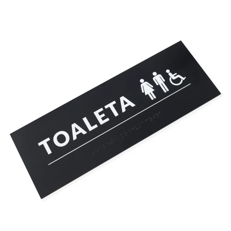 Toaleta koedukacyjna - Tabliczka z pismem Braille'a - wym. 295x105mm - PCW twarde - TAB532