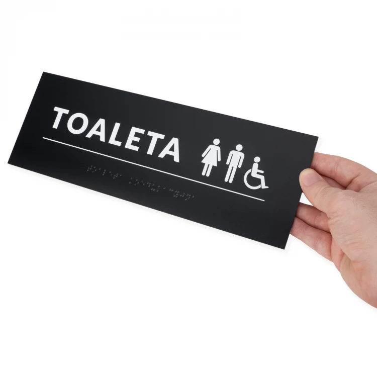 Toaleta koedukacyjna - Tabliczka z pismem Braille'a - wym. 295x105mm - PCW twarde - TAB532