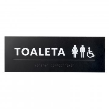 Toaleta koedukacyjna - Tabliczka z pismem Braille'a - wym. 295x105mm - PCW twarde - TAB532