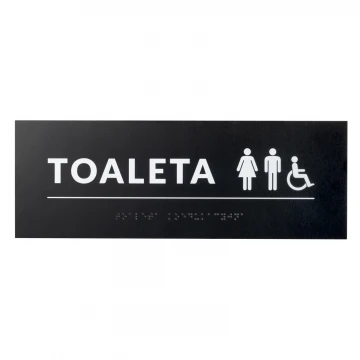 Toaleta koedukacyjna - Tabliczka z pismem Braille'a - wym. 295x105mm - PCW twarde - TAB532