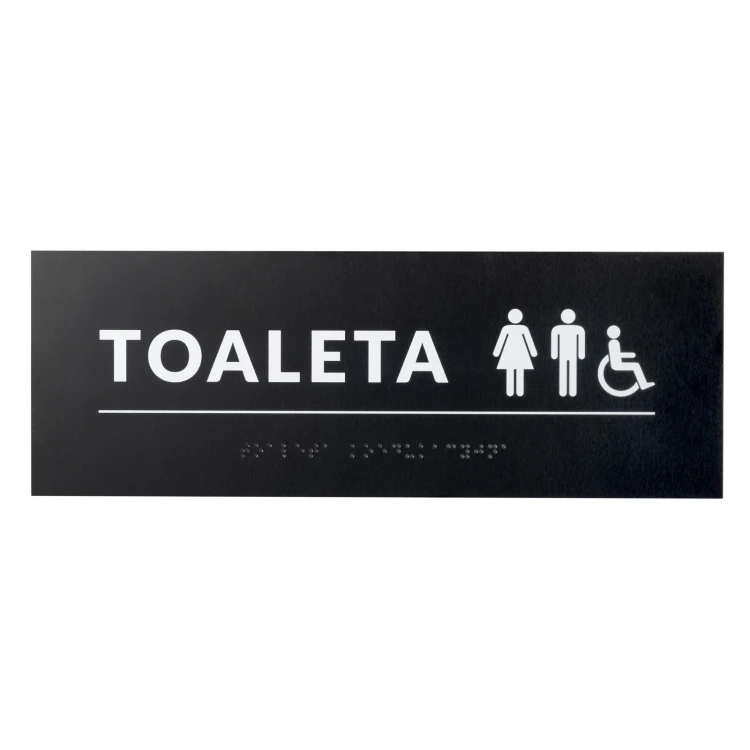 Toaleta koedukacyjna - Tabliczka z pismem Braille'a - wym. 295x105mm - PCW twarde - TAB532