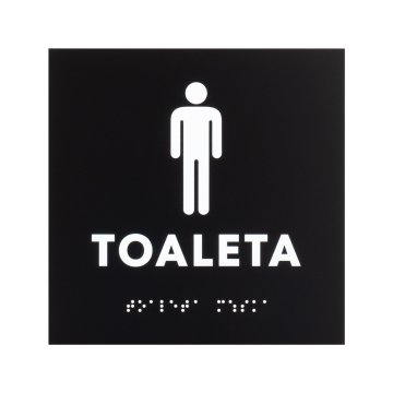 Toaleta męska - tabliczka z czarnego matowego akrylu - wym. 150x150mm - TT055