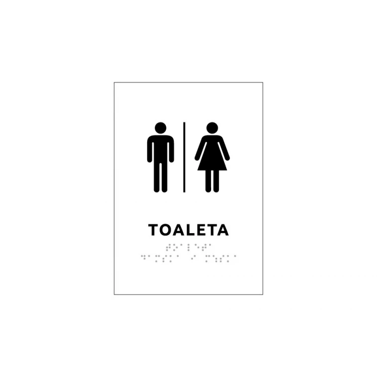 Toaleta - tabliczka z pismem Braille'a - wym. 140x200mm - PCW twarde - SIMPLE - TAB334
