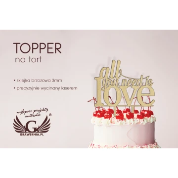 Topper na tort - all you need is love - TOP002