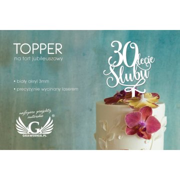 Topper na tort jubileuszowy - rocznica ślubu - TOP028