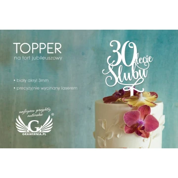 Topper na tort jubileuszowy - rocznica ślubu - TOP028