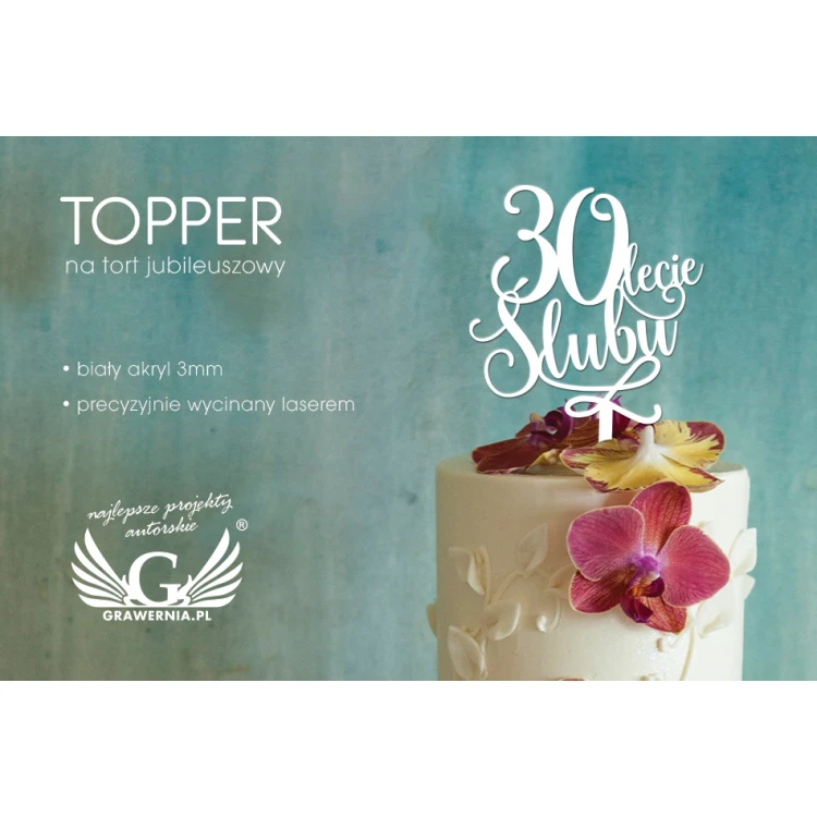 Topper na tort jubileuszowy - rocznica ślubu - TOP028