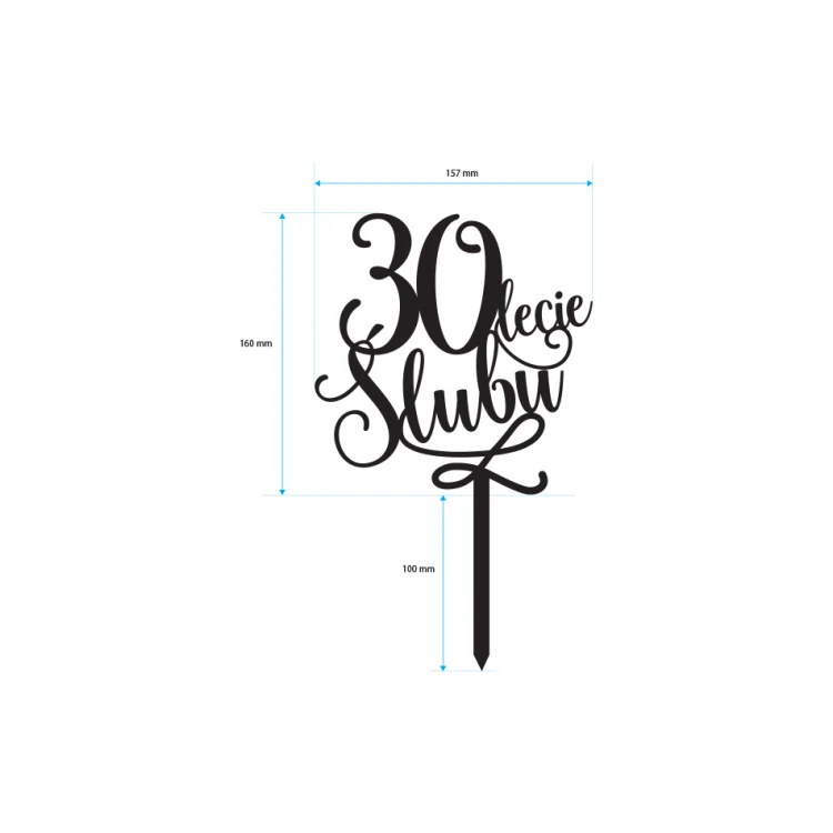 Topper na tort jubileuszowy - rocznica ślubu - TOP028