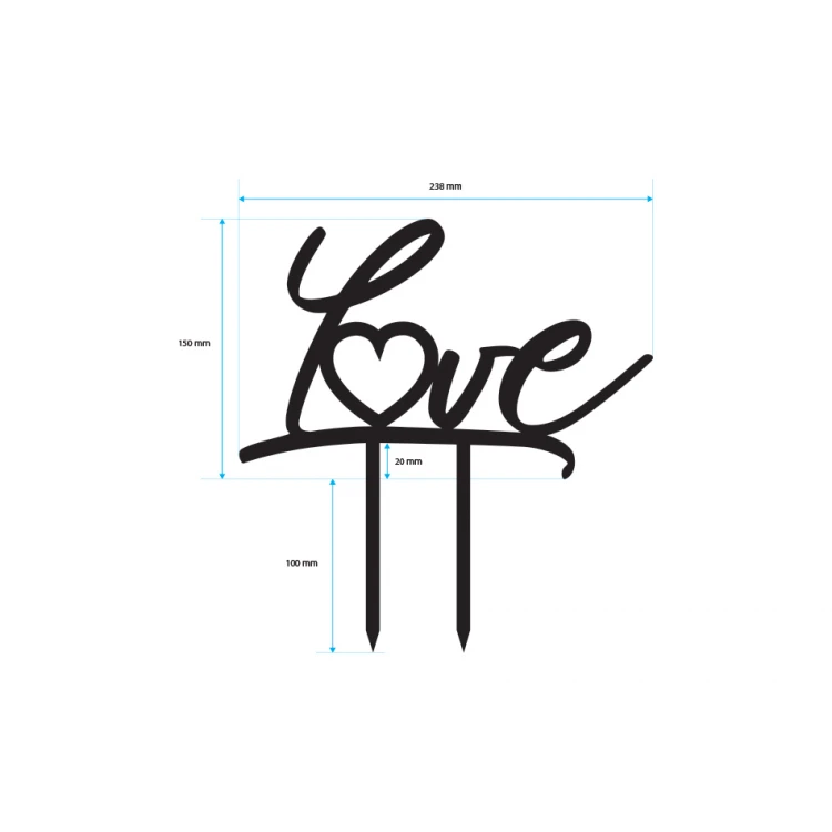 Topper na tort - love - TOP004