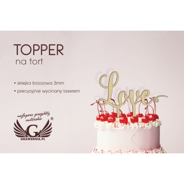 Topper na tort - love - TOP005