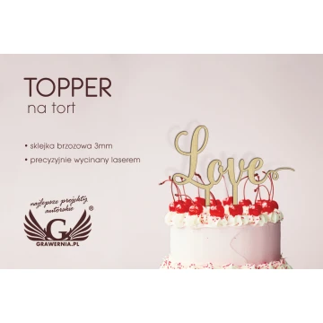 Topper na tort - love - TOP005