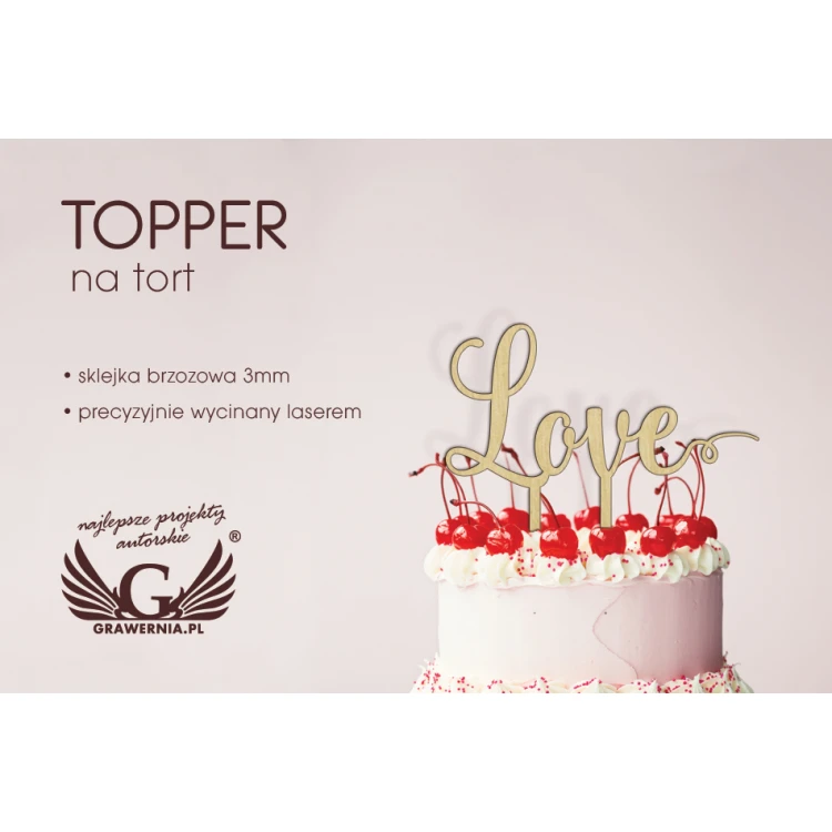Topper na tort - love - TOP005