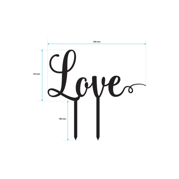 Topper na tort - love - TOP005