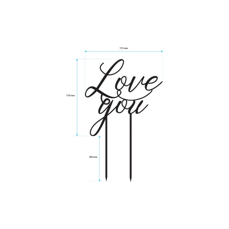 Topper na tort - love you - TOP006