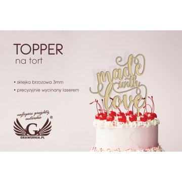 Topper na tort - made with love - TOP001