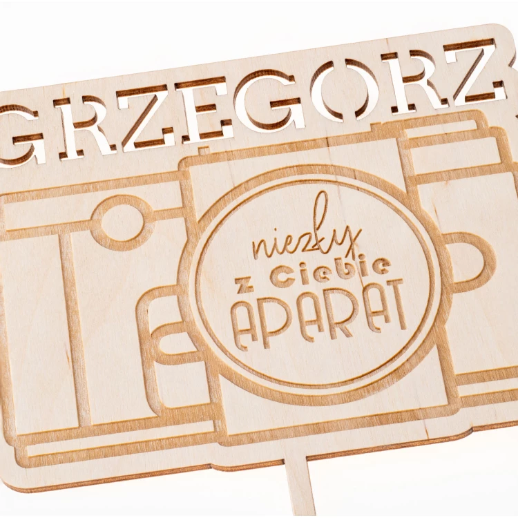Topper na tort - Niezły z Ciebie aparat - sklejka brzozowa - TOP060