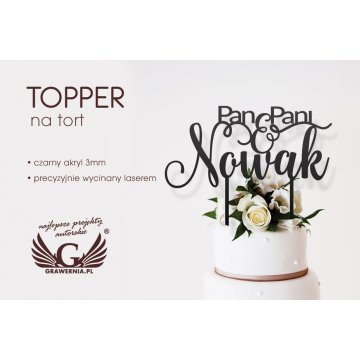 Topper na tort ślubny - Pan i Pani - TOP031