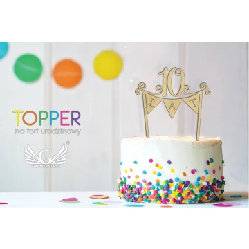 Topper na tort urodzinowy - 10 lat - TOP020