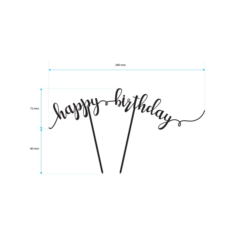 Topper na tort urodzinowy - happy birthday - TOP013
