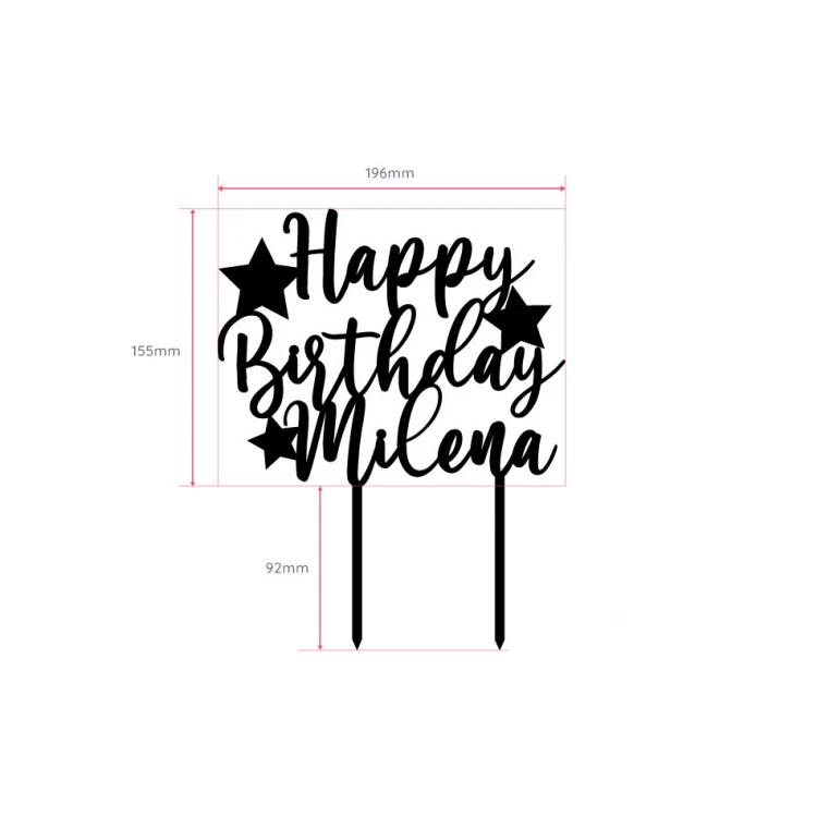 Topper na tort urodzinowy - happy birthday - TOP054
