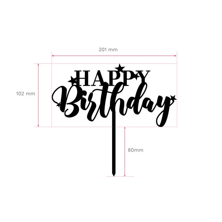 Topper na tort urodzinowy - happy birthday - TOP055