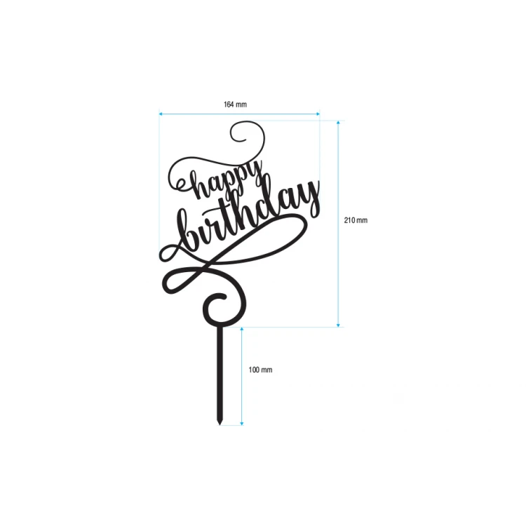 Topper na tort urodzinowy - happy birthday - TOP024