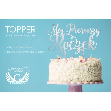 Topper na tort urodzinowy - Mój Pierwszy Roczek - TOP035