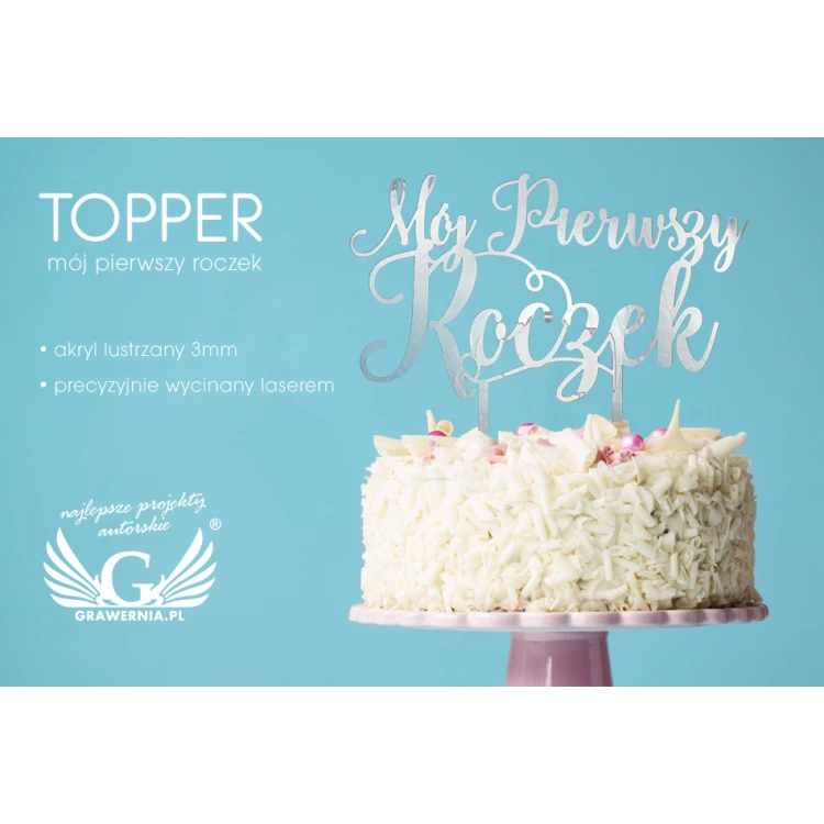 Topper na tort urodzinowy - Mój Pierwszy Roczek - TOP035