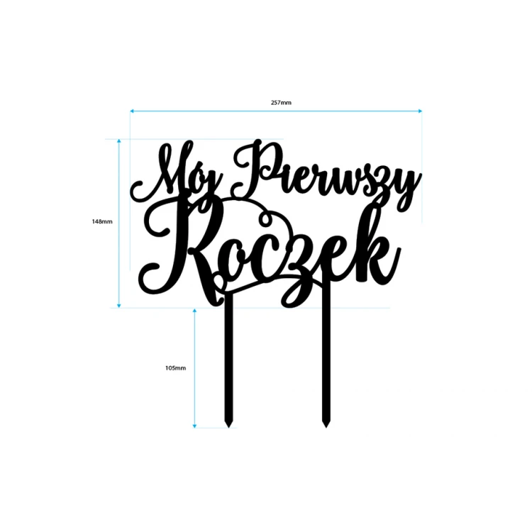 Topper na tort urodzinowy - Mój Pierwszy Roczek - TOP035