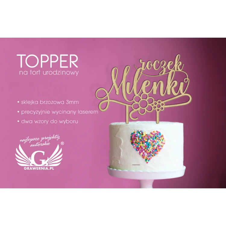 Topper na tort urodzinowy - roczek - TOP007