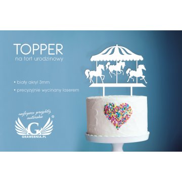 Topper na tort urodzinowy - karuzela - TOP012