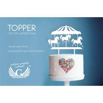 Topper na tort urodzinowy - karuzela - TOP012