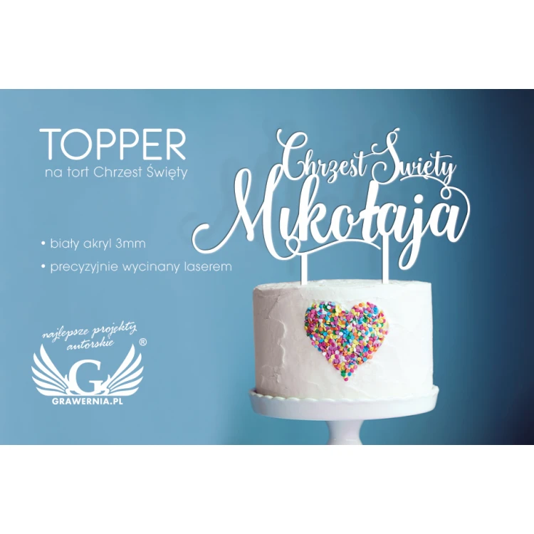 Topper na tort z okazji Chrztu Świętego - TOP008