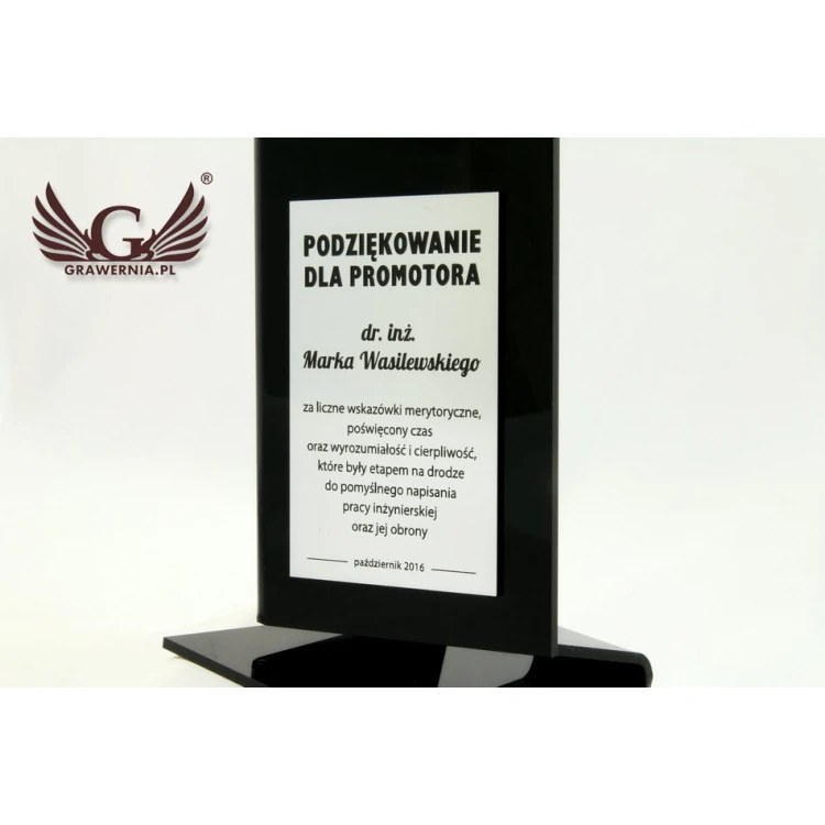 Trofeum akrylowe Koła Zębate 1 - grawer laserem i druk UV - model DTA33