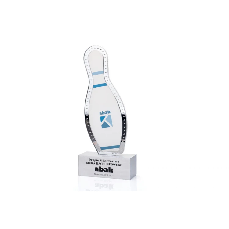 Trofeum akrylowe na aluminiowym postumencie - Kręgle - wys. 24cm - DTA079