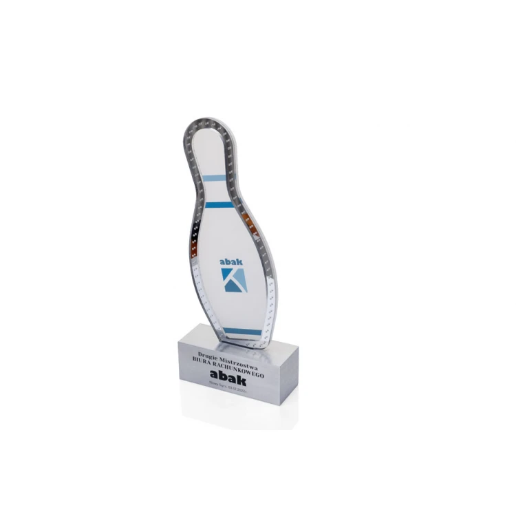 Trofeum akrylowe na aluminiowym postumencie - Kręgle - wys. 24cm - DTA079