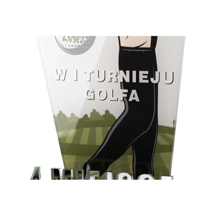 Trofeum akrylowe na drewnianym postumencie - Golf - wys. 22,5cm - DTA077