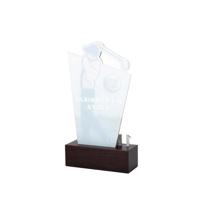Trofeum akrylowe na drewnianym postumencie - Golf - wys. 22,5cm - DTA077